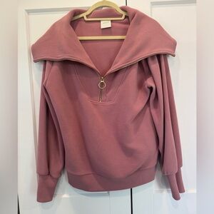 Varley Dusty Pink Half-Zip Sweater